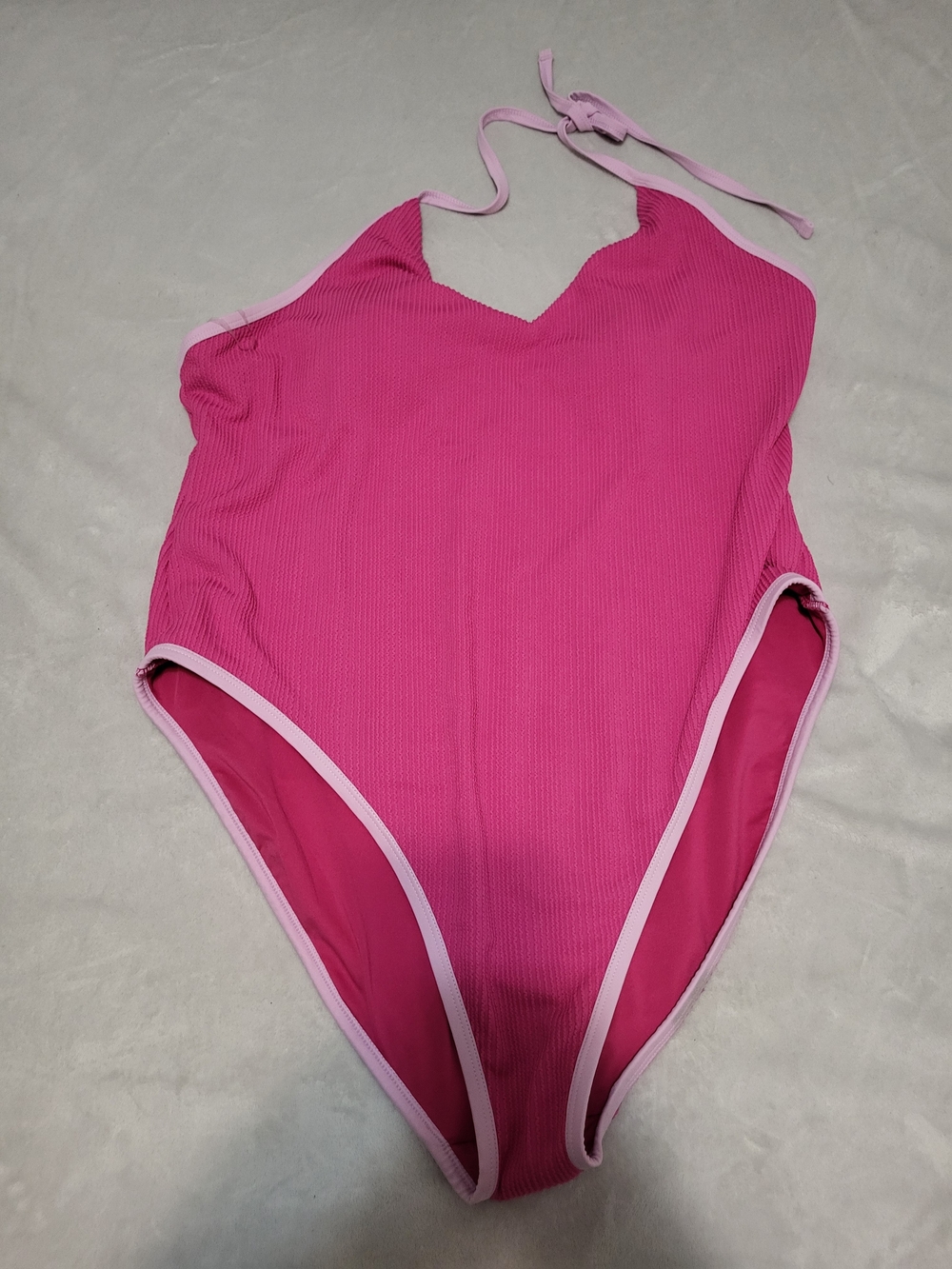 NWT Old Navy Dragonfruit Ribbed V-Neck Halter One-Piece Swimsuit 3X